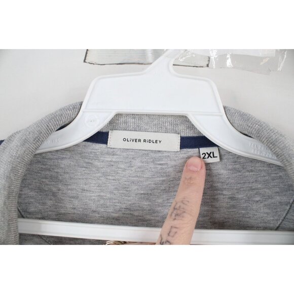 Oliver Ridley Mens 2XL XXL Soft Touch Half Zip Pullover Sweater Heather Blue - Picture 4 of 12